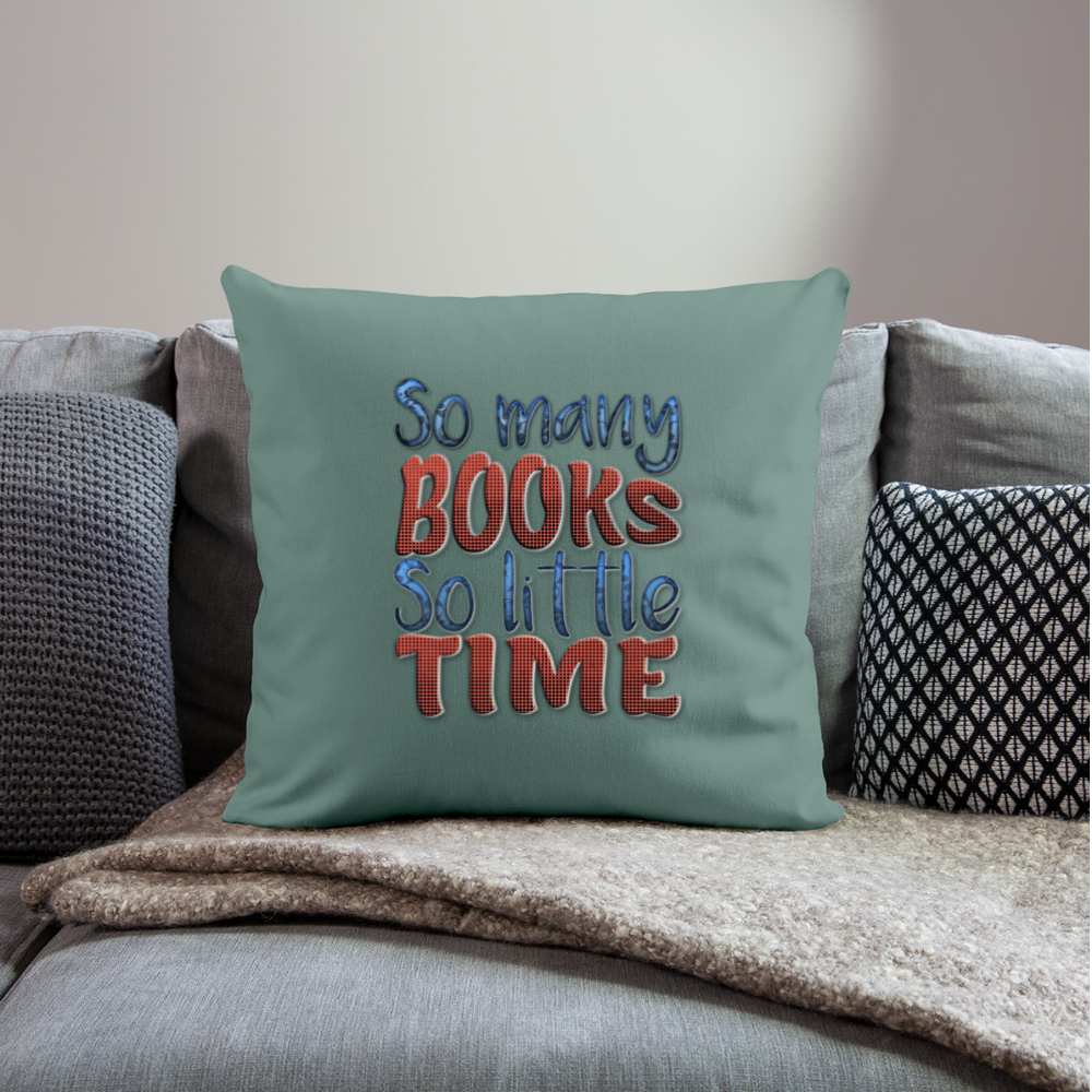 So many books Throw Pillow Cover 18” x 18” - cypress green