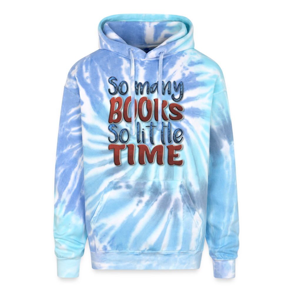 So many books Adult Tie Dye Hoodie - blue lagoon