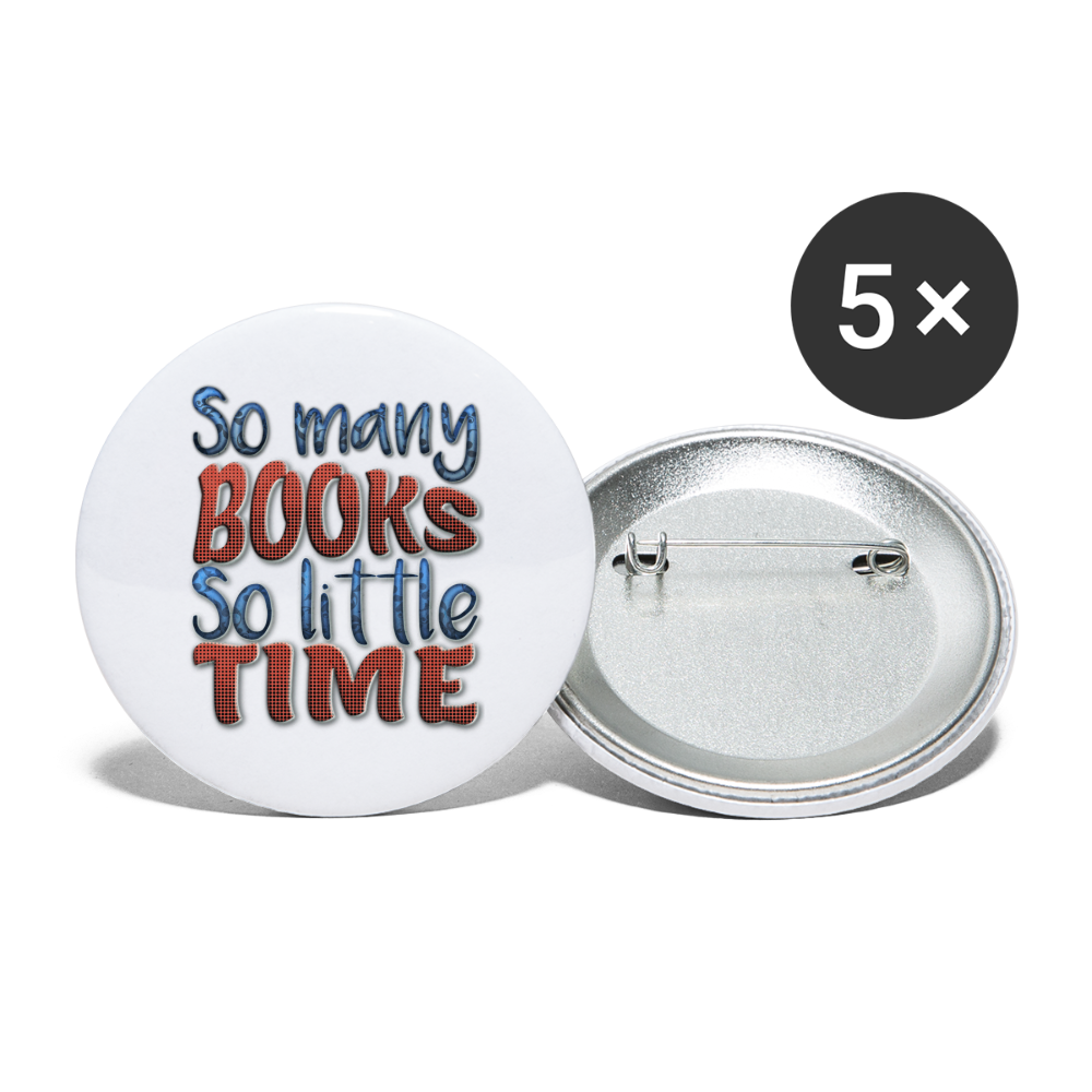 So Many books Pins small 1'' (5-pack) - white