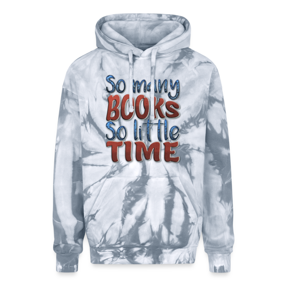So many books Adult Tie Dye Hoodie - spider silver