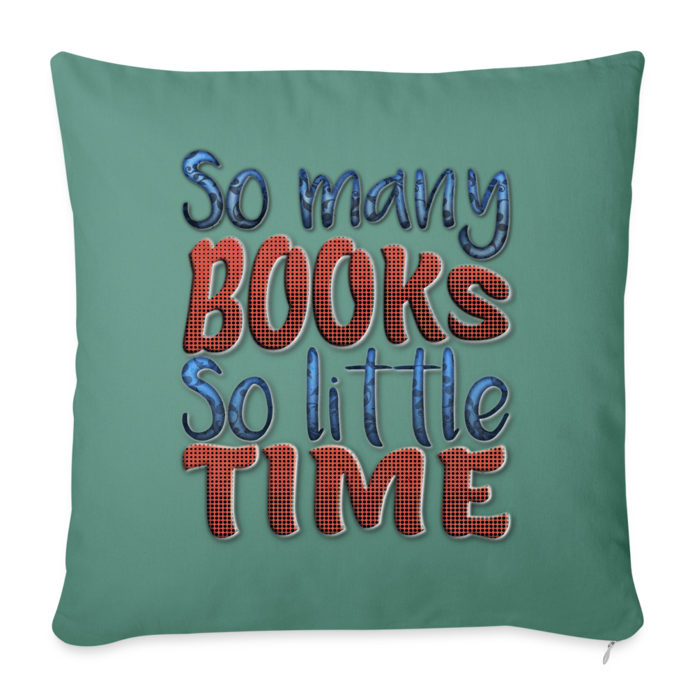 So many books Throw Pillow Cover 18” x 18” - cypress green