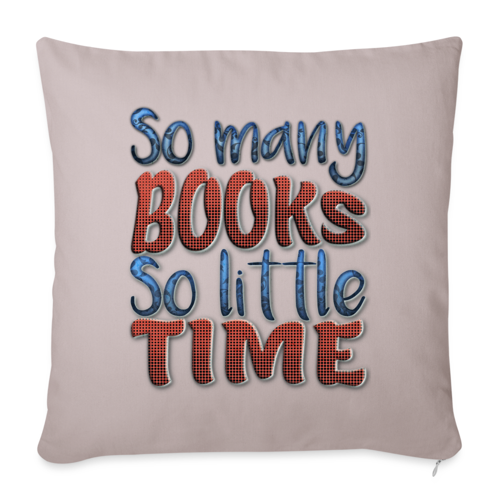 So many books Throw Pillow Cover 18” x 18” - light taupe