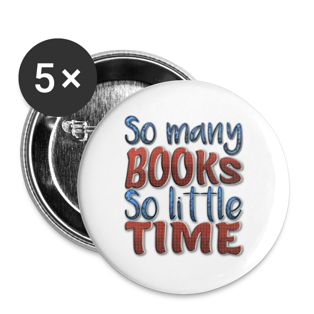 So Many books Pins small 1'' (5-pack) - white