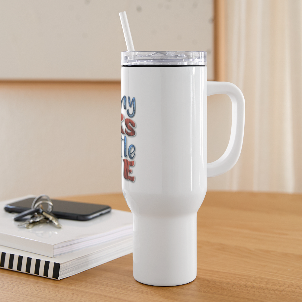 So Many books 40 oz Travel Tumbler - white