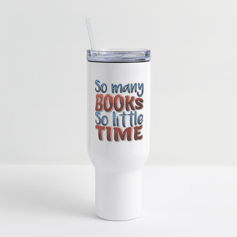 So Many books 40 oz Travel Tumbler - white