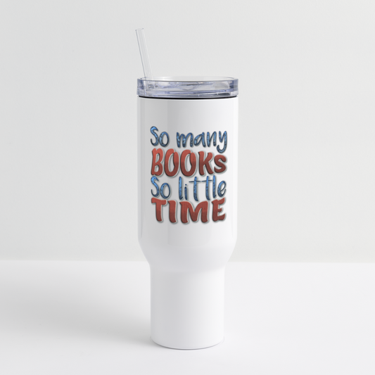 So Many books 40 oz Travel Tumbler - white